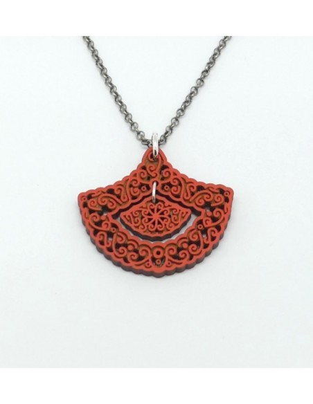 Wooden Catalán design pendant necklace - The Lusos Collection