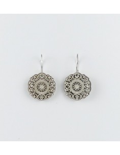 Wooden macramé design dangle hook earrings - The...