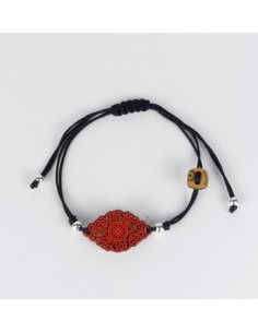 Wooden macramé design pendant bracelet - The Filigrana...