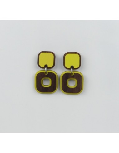 Wooden vintage design stud dangle...