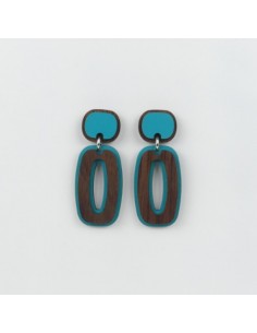 Wooden vintage design stud dangle earrings - The 70´s...