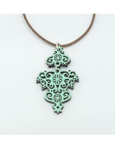 Wooden symmetrical design pendant necklace - The...