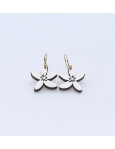 Wooden macramé design dangle hook earrings - The Garden...