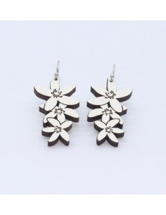 Wooden macramé design dangle hook earrings - The Garden...