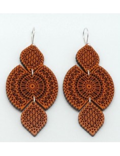 Pendientes Madera gancho - Guipur