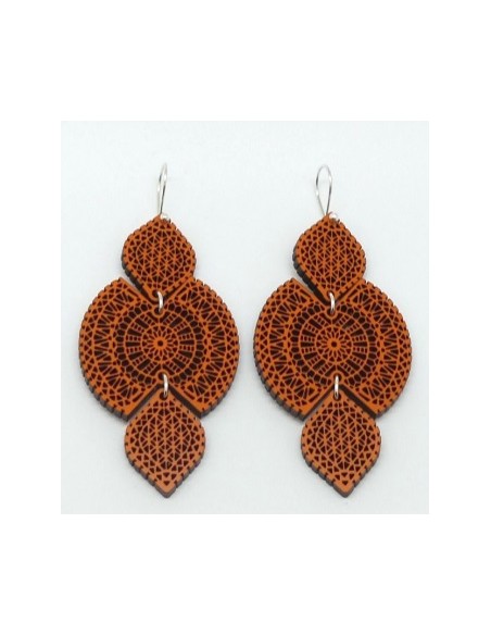 Pendientes Madera gancho - Guipur