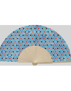 Abanico Mosaico Alhambra - Algodón y Madera