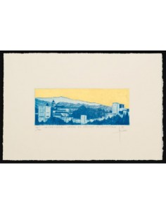 Lámina grabado - Alhambra desde el Carmen De La Victoria...