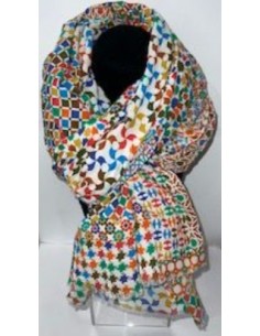 Cotton foulard - Granada Mosaic design