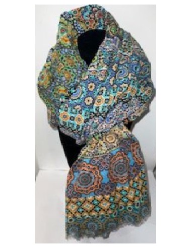 Cotton foulard - Granada Mosaic design