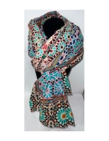 Cotton foulard - Granada Mosaic design