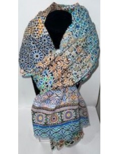 Cotton foulard - Granada Mosaic design