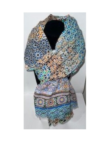 Cotton foulard - Granada Mosaic design