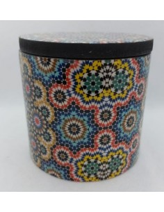 Large cylindrical Taracea design wooden jar - The Mosaics...