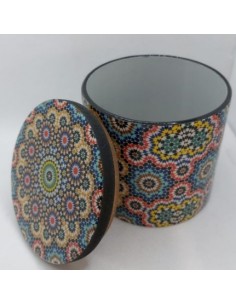 Large cylindrical Taracea design wooden jar - The Mosaics... 2