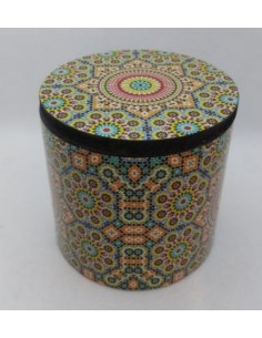 Large cylindrical Taracea design wooden jar - The Mosaics...