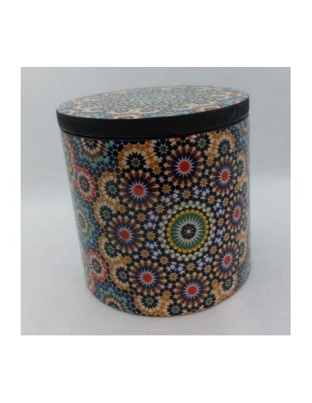 Large cylindrical Taracea design wooden jar - The Mosaics of the Alhambra