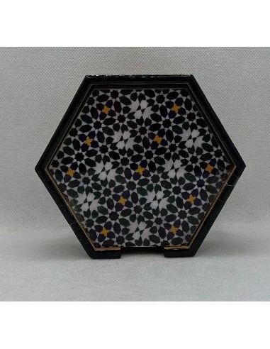 Posavasos de Madera Hexagonal- Mosaicos Alhambra