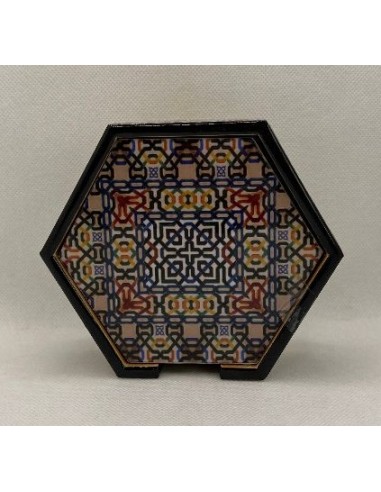 Hexagonal wooden 4 coaster and holder...