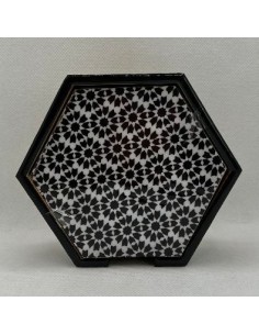 Posavasos de Madera Hexagonal- Mosaicos Alhambra