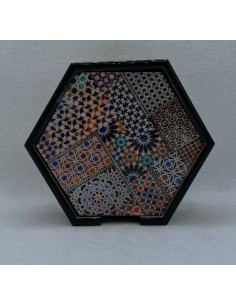 Posavasos de Madera Hexagonal- Mosaicos Alhambra