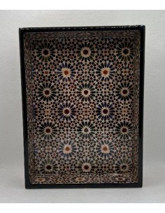 Rectangular Taracea design wooden tray T.3 - The Mosaics...