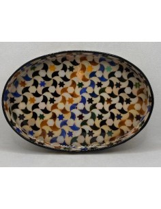 Oval Taracea design wooden tray T.2 - The Mosaics of the...
