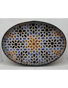 Oval Taracea design wooden tray T.3 - The Mosaics of the...