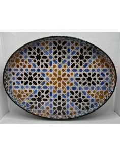 Oval Taracea design wooden tray T.4 - The Mosaics of the...