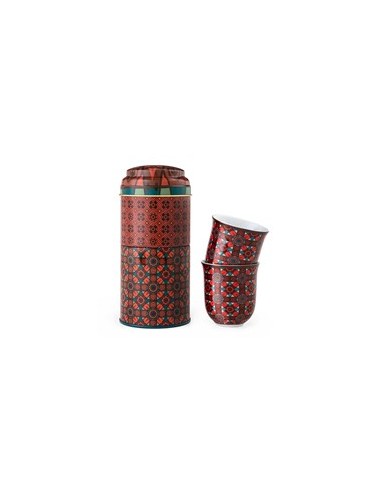 Metal tin with two 90ml coffee cups -...