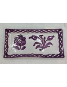 23.5X13.5cm Ceramic Tray - Purple Fajalauza design