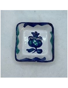 Small Ceramic square bowl - Blue and Green Fajalauza design