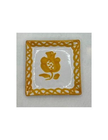 Small Ceramic square plate - Yellow...