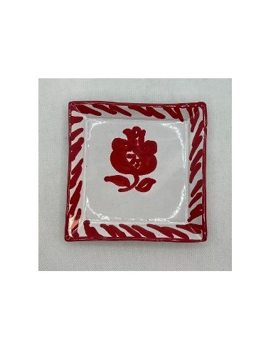 Small Ceramic square plate - Red...