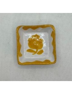 Small Ceramic square bowl - Yellow Fajalauza design