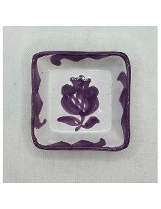 Small Ceramic square bowl - Purple Fajalauza design