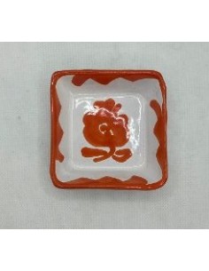 Small Ceramic square bowl - Orange Fajalauza design