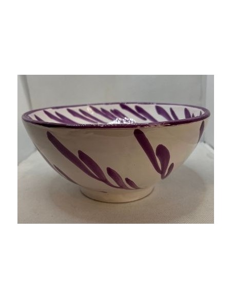 Large Ceramic salad bowl - Purple Fajalauza design
