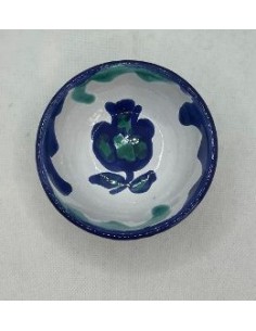 10cm Ceramic serving dish - Blue and Green Fajalauza design