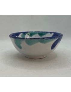 10cm Ceramic serving dish - Blue and Green Fajalauza design 2