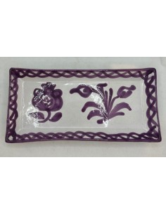 10.5X22.5cm Ceramic Tray - Purple Fajalauza design