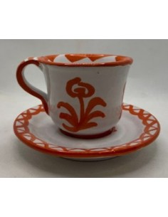 Taza con plato - Naranja