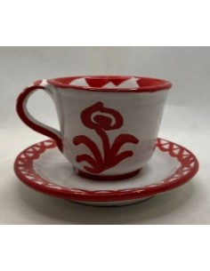 Taza con plato - Roja