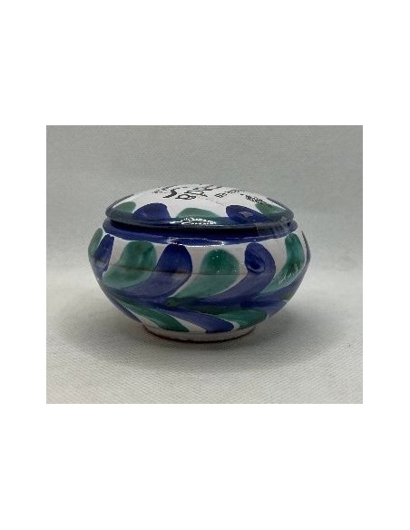 Ceramic Jewelry box - Blue and Green Fajalauza design