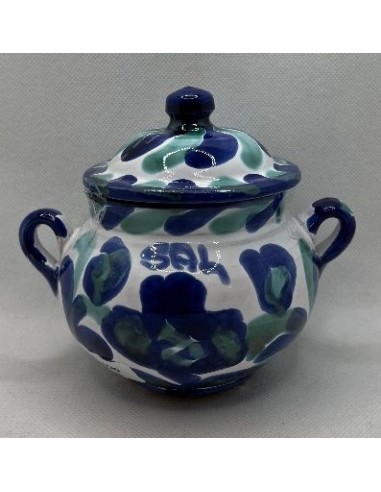 Ceramic Salt pot - Blue and Green...