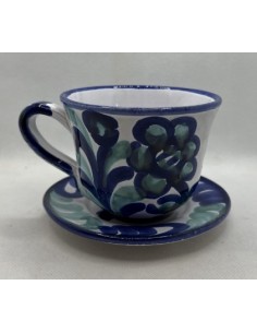 Cup and Saucer - Blue and Green Fajalauza design 2