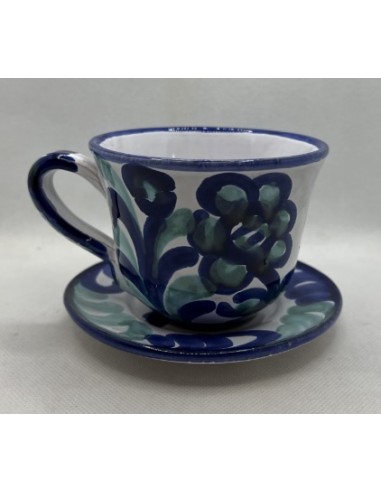 Cup and Saucer - Blue and Green...