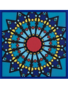 Silicone Coaster - Sursock Vitrail design - 17.5x17.5cm