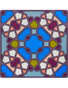 Silicone Coaster - Denia Indigo design - 17.5x17.5cm