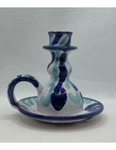 Candle stick holder - Blue and Green Fajalauza design